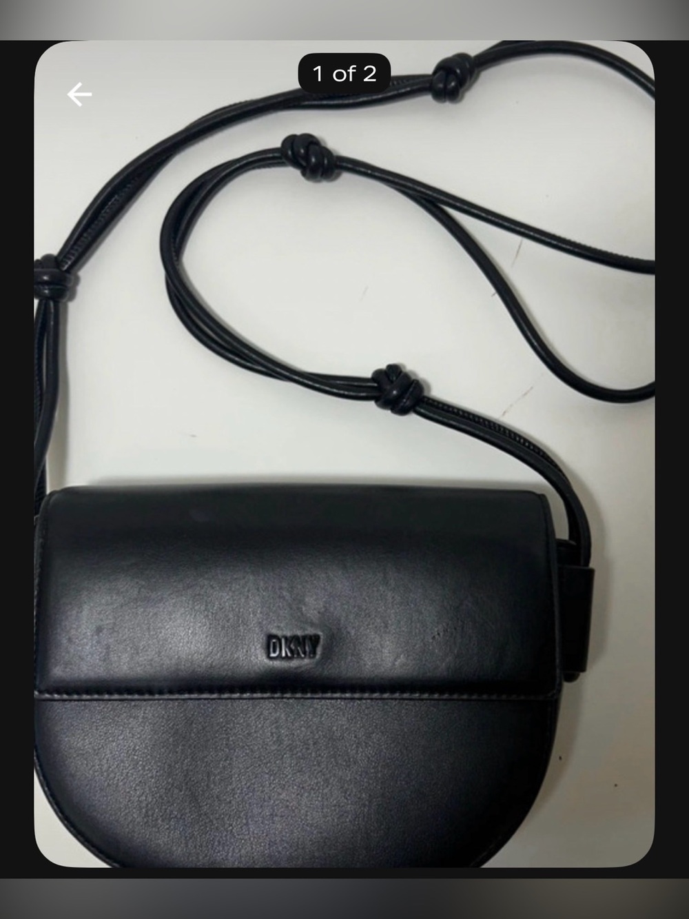 Dkny Black Leather Half-Moon Crossbody Bag